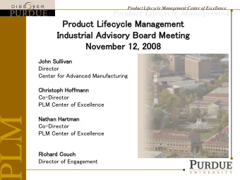 PLM  Nat  athan  an H  Har  artman  an  Co-Director  PLM Center of Excellence  Richa  chard C