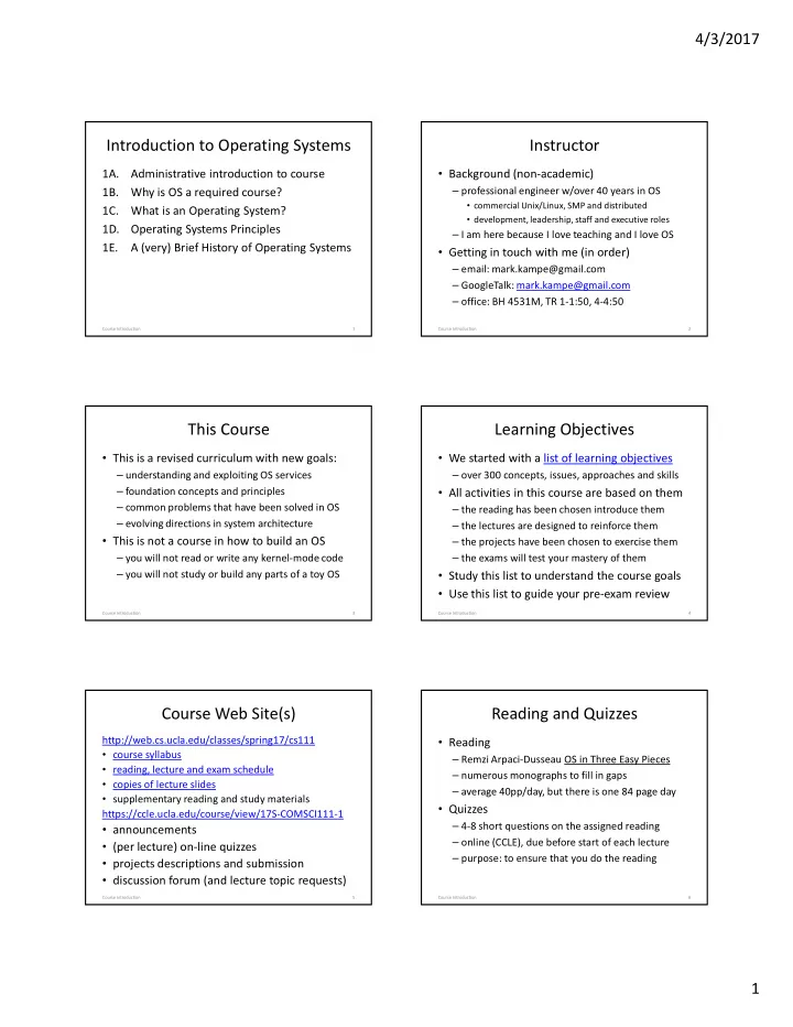 introduction to operating systems instructor