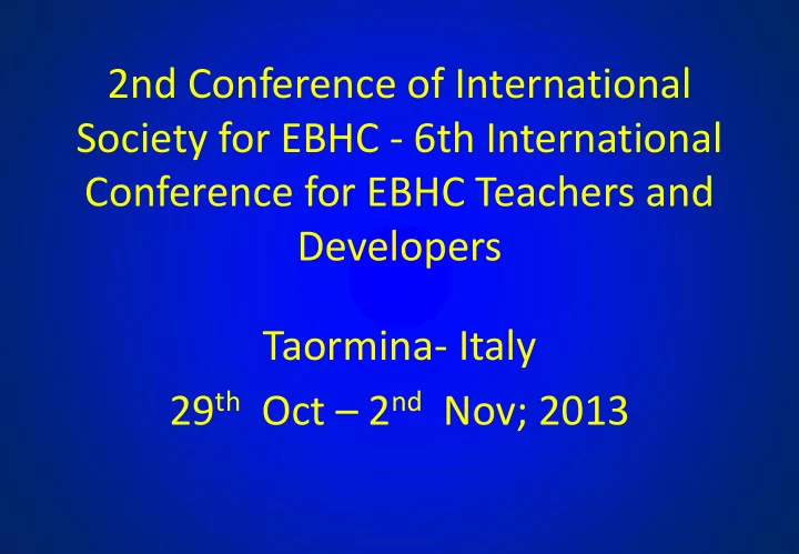 society for ebhc 6th international