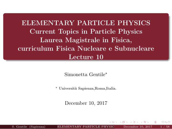 elementary particle physics current topics in particle