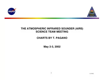 THE ATMOSPHERIC INFRARED SOUNDER (AIRS)  SCIENCE TEAM MEETING  CHARTS BY T. PAGANO  May 2-3, 2002