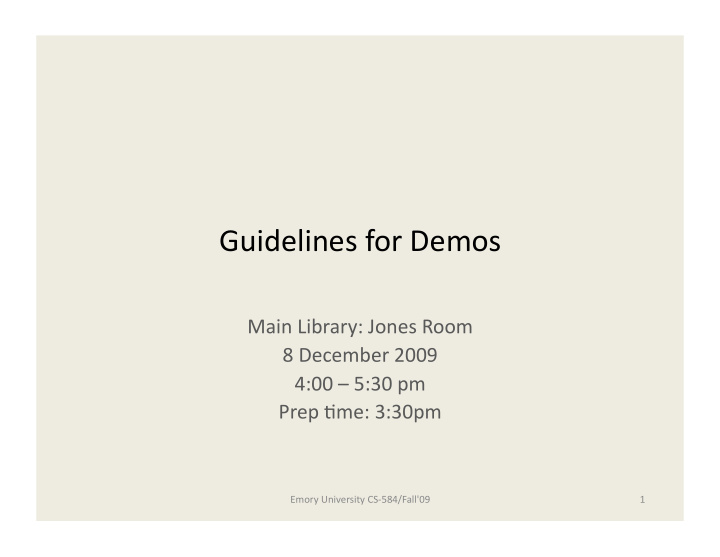 guidelines for demos