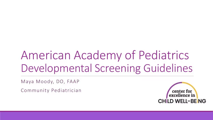 american academy of pediatrics