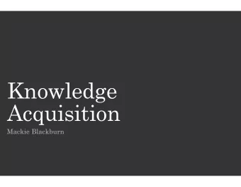 Knowledge  Acquisition  Mackie Blackburn  Learning Situated  Knowledge Bases  through Dialog,