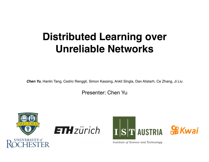 distributed learning over unreliable networks