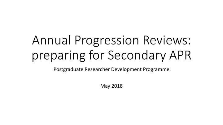 annual progression reviews preparing for secondary apr