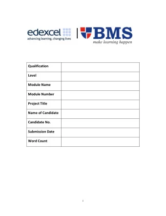 Qualification  Level  Module Name  Module Number  Project Title  Name of Candidate  Candidate No.