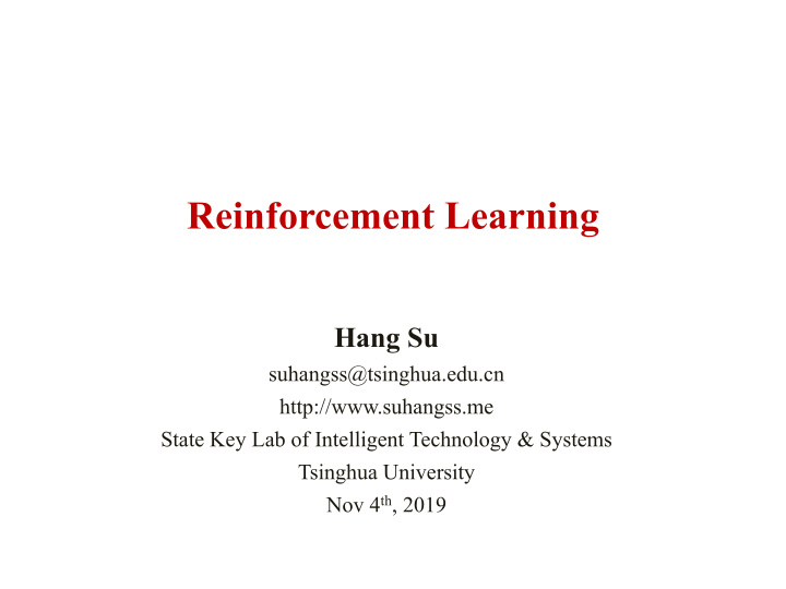 reinforcement learning