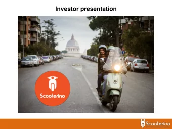 Investor presentation  Real problem:  Lack of efficient, affordable urban transportation  in