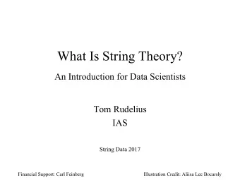 What Is String Theory?  An Introduction for Data Scientists  Tom Rudelius  IAS  String Data 2017