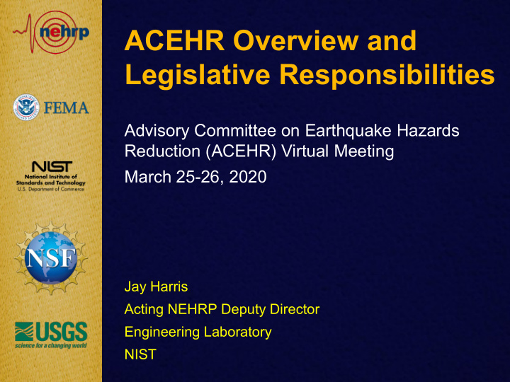 acehr overview and legislative responsibilities