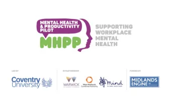 Welcome !  IN  INWORK webinar: Workpla  lace  mental healt  lth support fo  for th  the  Midlands