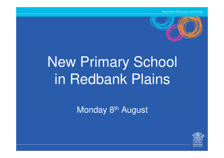 new primary school in redbank plains