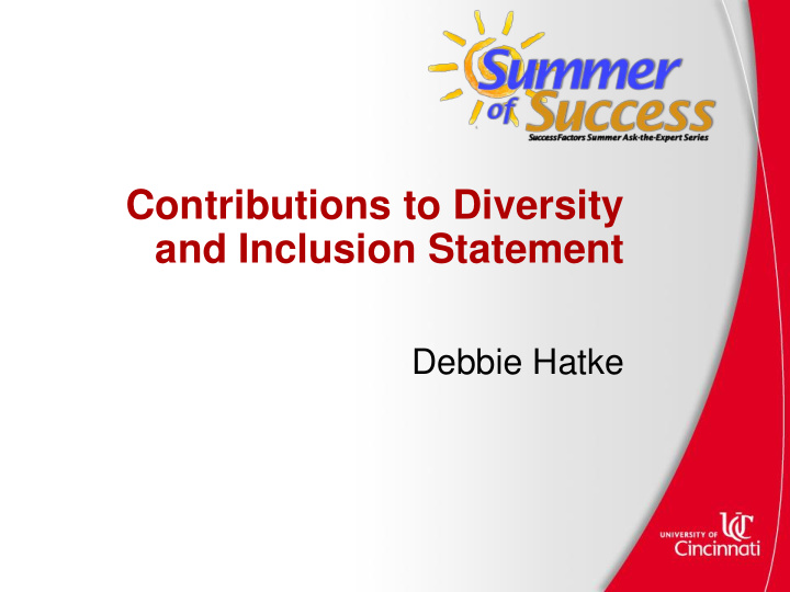 contributions to diversity and inclusion statement