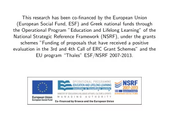 This research has been co-financed by the European Union  (European Social Fund, ESF) and Greek