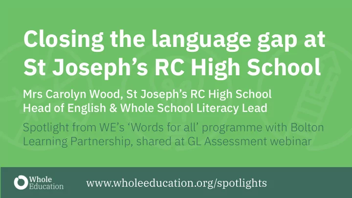 closing the language gap at st joseph s rc high school
