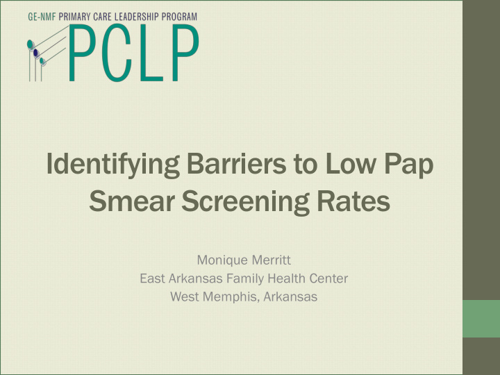 identifying barriers to low pap