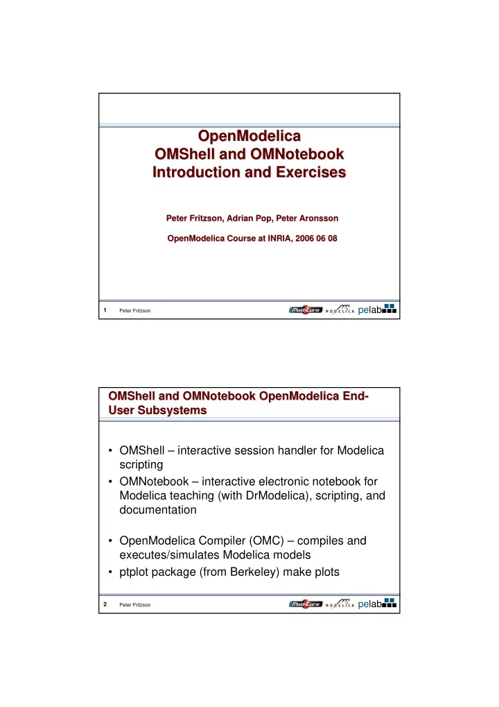 openmodelica openmodelica omshell and omnotebook omshell