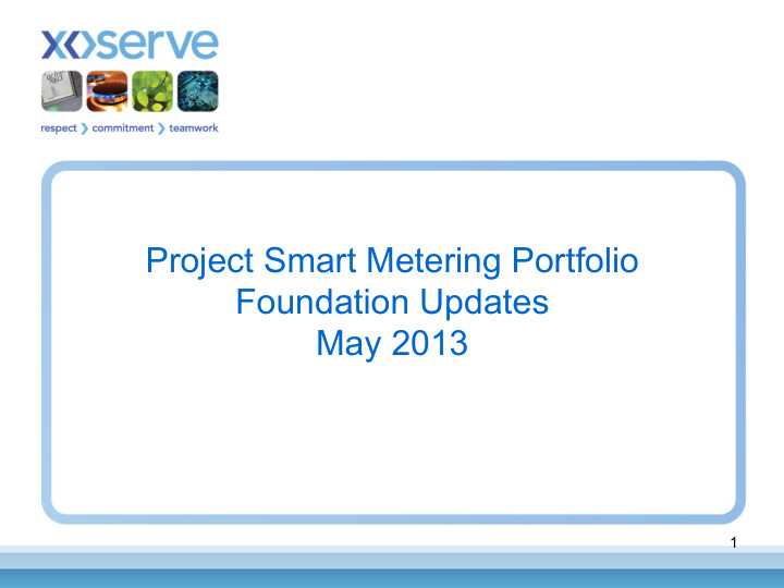 project smart metering portfolio foundation updates may