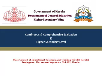 Government of Kerala  Government of Kerala  Department of General Education  Department of General