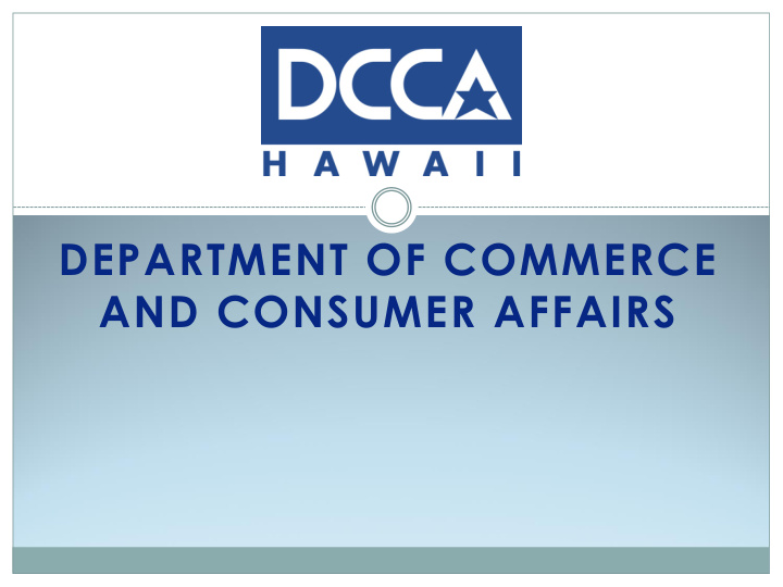department of commerce and consumer affairs department of