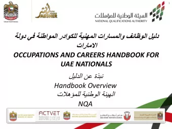 2  Overview of Presentation  Objectives of the Handbook