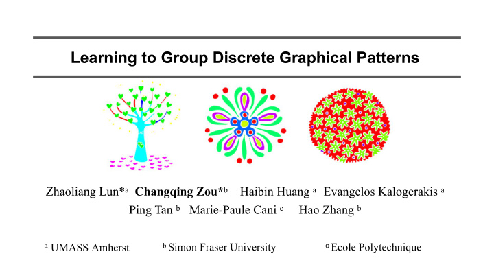 learning to group discrete graphical patterns