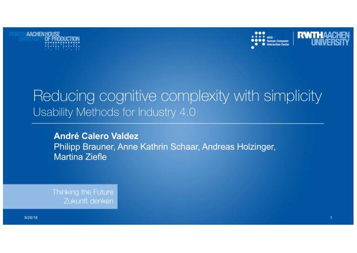 reducing cognitive complexity with simplicity