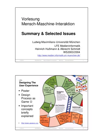 Vorlesung  Mensch-Maschine-Interaktion  Summary &amp; Selected Issues