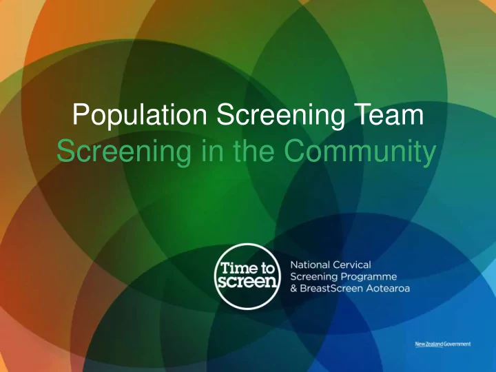 screening in the community nau mai haere mai talofa lava