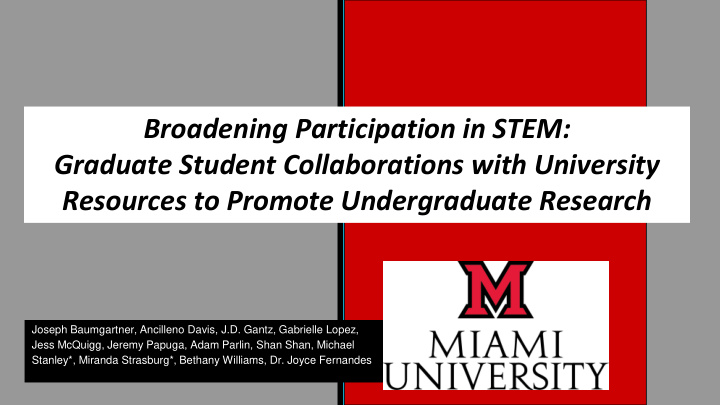 broadening participation in stem graduate student
