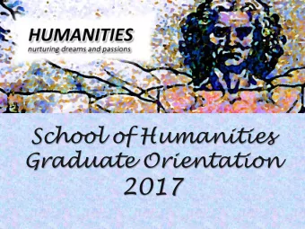 2017  Welcome to SoH  Assoc Prof Goh Geok Yian  Associate Chair (Research)  School of Humanities