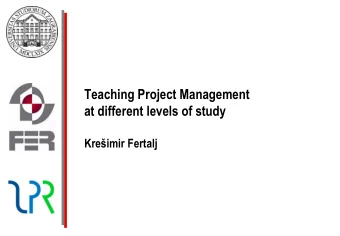 at different levels of study  Kreimir Fertalj  Introduction  Undergraduate study