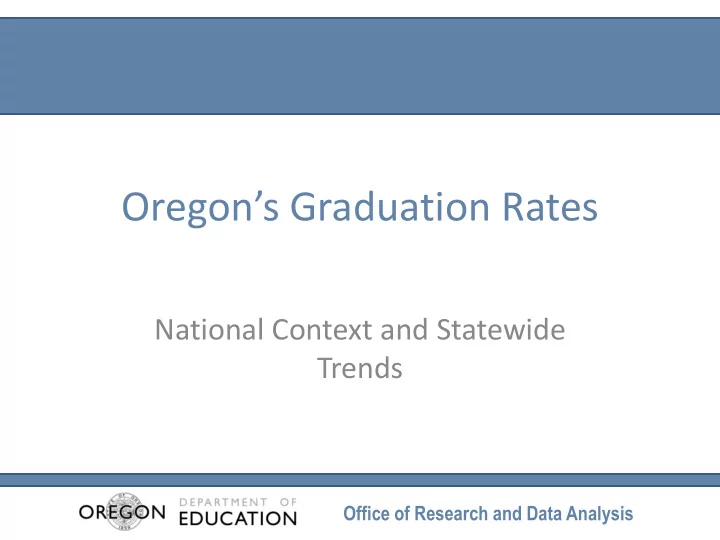 oregon s graduation rates
