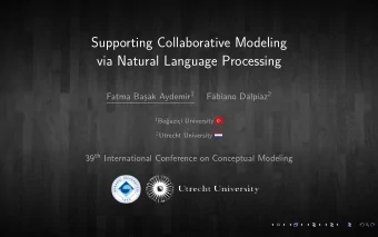Supporting Collaborative Modeling  via Natural Language Processing Fatma Baak Aydemir 1 Fabiano