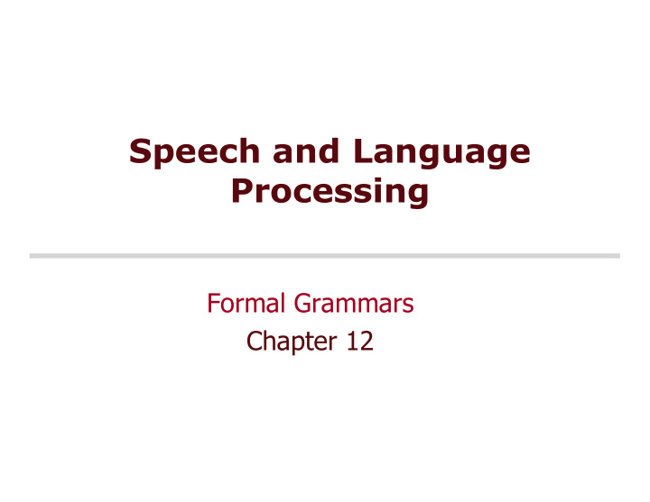 speech and language processing