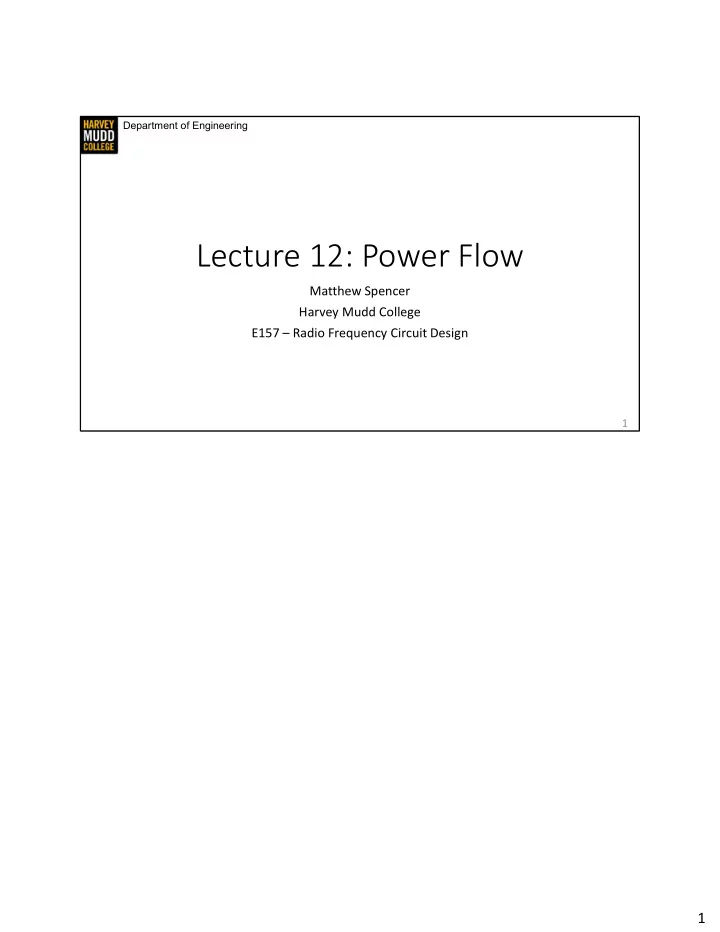 lecture 12 power flow