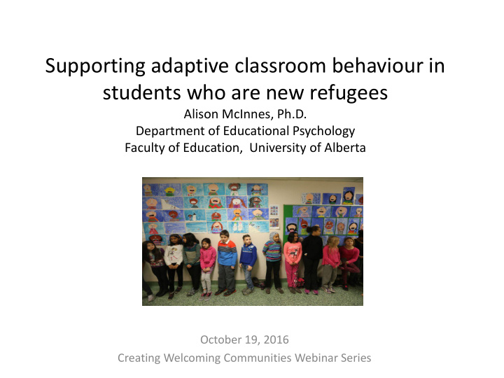 supporting adaptive classroom behaviour in
