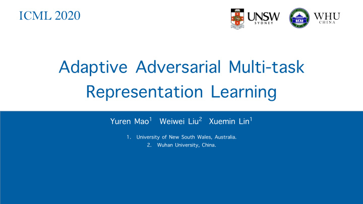 adaptive adversarial multi task representation learning