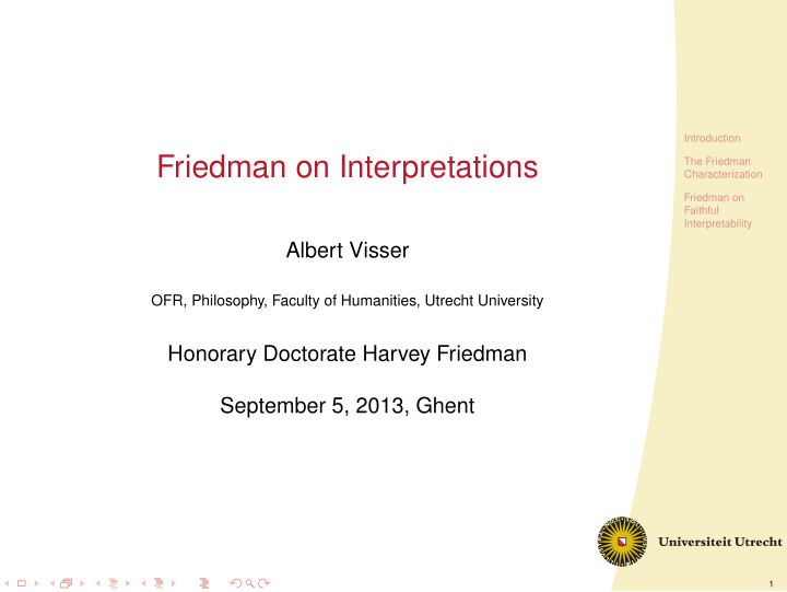 friedman on interpretations