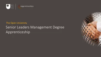 Senior Leaders Management Degree  Apprenticeship  The Open Univ  iversity  About The Open