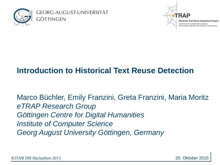 introduction to historical text reuse detection