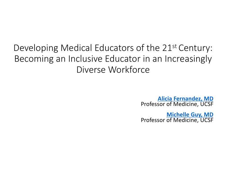 developing medical educators of the 21 st century