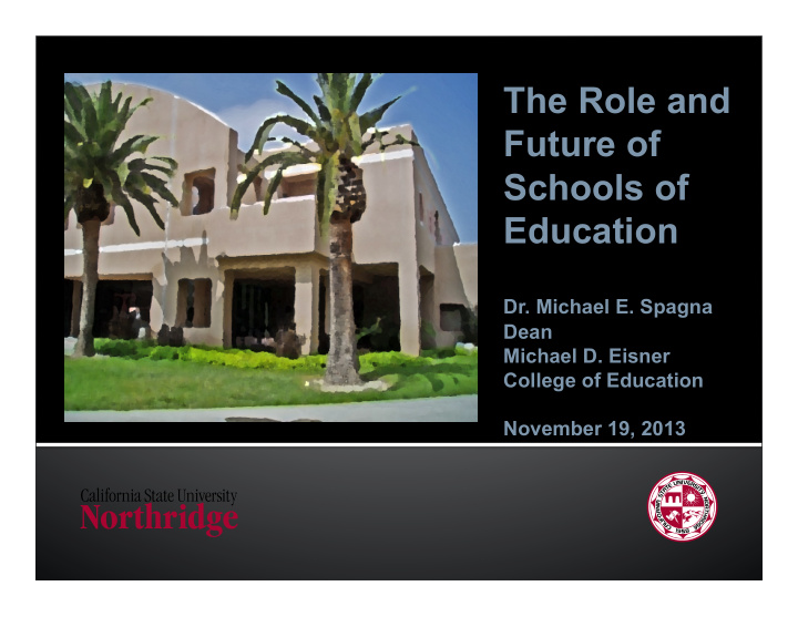 the role and future of schools of education