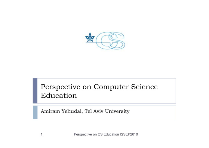 perspective on computer science education