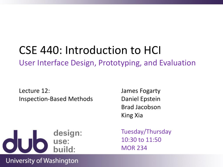 cse 440 introduction to hci