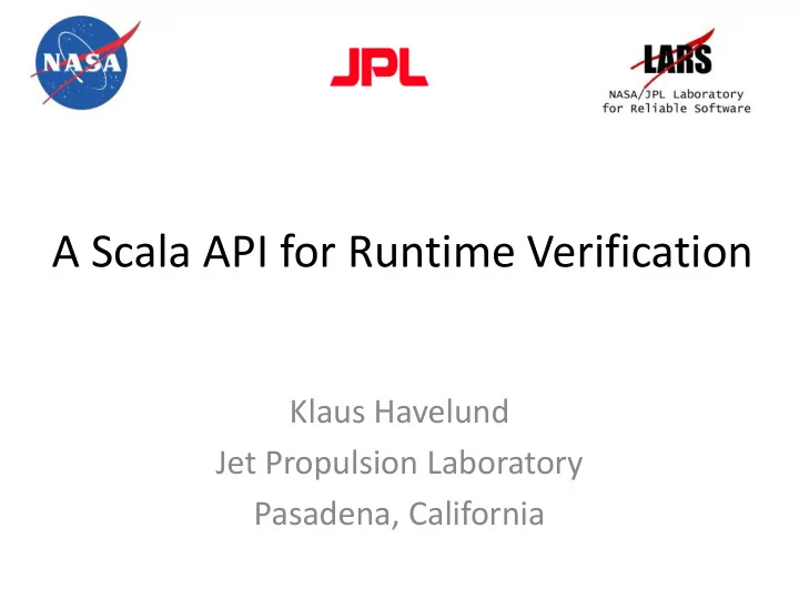 a scala api for runtime verification