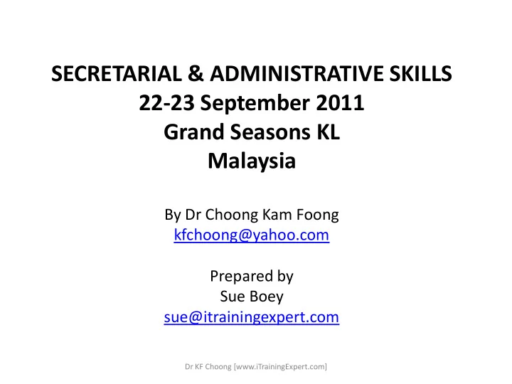 22 23 september 2011 grand seasons kl