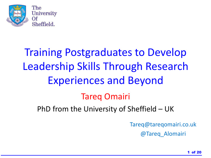 training postgraduates to develop leadership skills