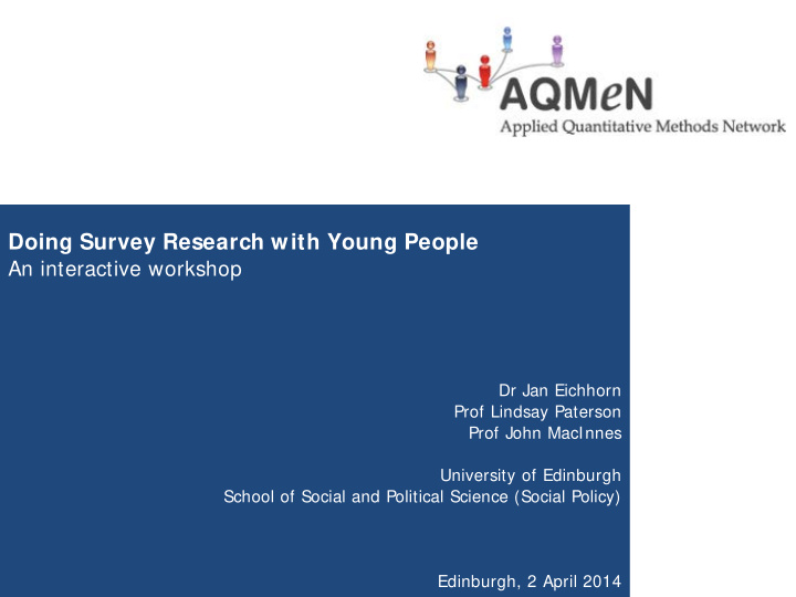 doing survey research with young people